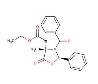 (2R,4S)-3-Benzoyl-4-ethoxylcarbonylmethyl-4-methyl-5-oxazolidinone (CAS 113806-36-3) - chemical structure image