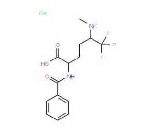 (2R,5R)-2-(benzoylamino)-6,6,6-trifluoro-5-(methylamino)hexanoic acid hydrochloride - chemical structure image