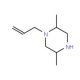 (−)-(2R,5S)-1-Allyl-2,5-dimethylpiperazine (CAS 155836-78-5) - chemical structure image