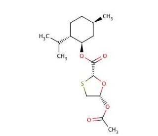 (2R,5S)-L-Menthyl-5-(acetyloxy)-1,3-oxathiolane-2-carboxylate (CAS 147126-65-6) - chemical structure image