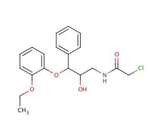 (2RS,3RS)-1-Chloroacetylamino-3-(2-ethoxyphenoxy)-2-hydroxy-3-phenylpropane (CAS 93852-40-5) - chemical structure image