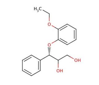 (2RS,3RS)-3-(2-Ethoxyphenoxy)-1,2-dihydroxy-3-phenylpropane (CAS 98769-69-8) - chemical structure image