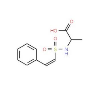 (2S)-2-({[2-phenylvinyl]sulfonyl}amino)propanoic acid - chemical structure image