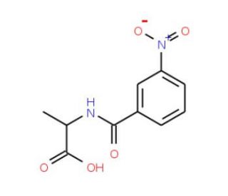 (2S)-2-[(3-nitrobenzoyl)amino]propanoic acid - chemical structure image