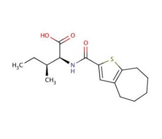 (2S)-3-methyl-2-[(5,6,7,8-tetrahydro-4H-cyclohepta[b]thien-2-ylcarbonyl)amino]pentanoic acid - chemical structure image