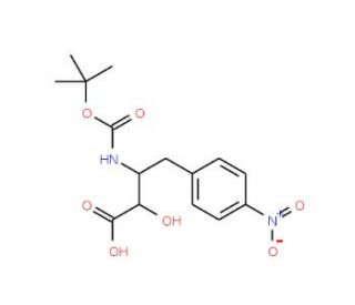 (2S,3R)-3-(Boc-amino)-2-hydroxy-4-(4-nitrophenyl)butyric acid (CAS 112898-24-5) - chemical structure image