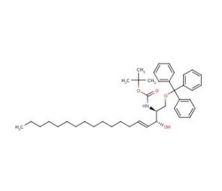 (2S,3R,4E)-2-tert-Butyloxycarbonylamino-1-triphenylmethyloxy-4-octadecen-2-ol (CAS 299172-62-6) - chemical structure image