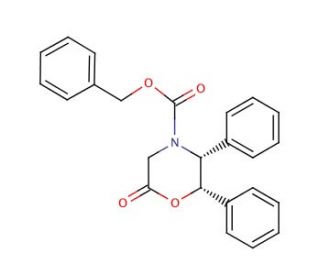 (2S,3R)-(&plus;)-N-Z-6-oxo-2,3-diphenylmorpholine (CAS 105228-46-4) - chemical structure image