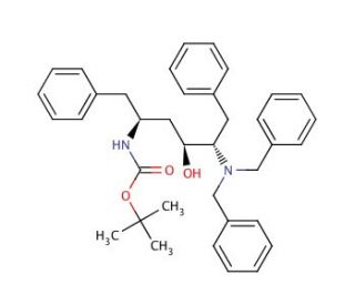 (2S,3S,5S)-2-(N,N-Dibenzylamino)-3-hydroxy-5-(tert-butyloxycarbonylamino)-1,6-diphenylhexane (CAS 162849-93-6) - chemical str
