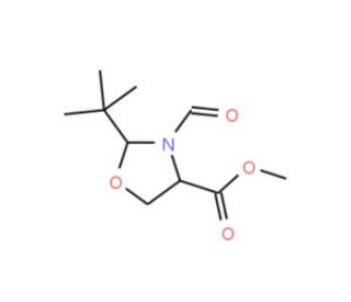 (2S,4R)-2-(tert-Butyl)-3-formyl-4-oxazolidinecarboxylic Acid Methyl Ester (CAS 131233-89-1) - chemical structure image