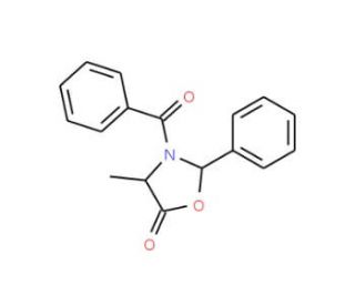 (2S,4R)-3-Benzoyl-4-methyl-2-phenyl-5-oxazolidinone (CAS 118995-17-8) - chemical structure image