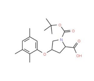 (2S,4S)-1-(tert-Butoxycarbonyl)-4-(2,3,5-trimethylphenoxy)-2-pyrrolidinecarboxylic acid - chemical structure image