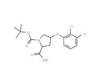 (2S,4S)-1-(tert-Butoxycarbonyl)-4-(2,3-dichloro-phenoxy)-2-pyrrolidinecarboxylic acid - chemical structure image