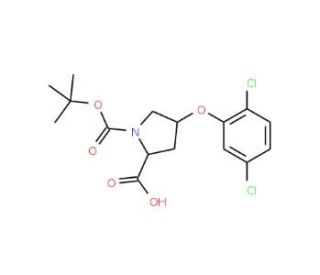 (2S,4S)-1-(tert-Butoxycarbonyl)-4-(2,5-dichloro-phenoxy)-2-pyrrolidinecarboxylic acid - chemical structure image
