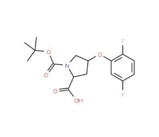 (2S,4S)-1-(tert-Butoxycarbonyl)-4-(2,5-difluoro-phenoxy)-2-pyrrolidinecarboxylic acid - chemical structure image