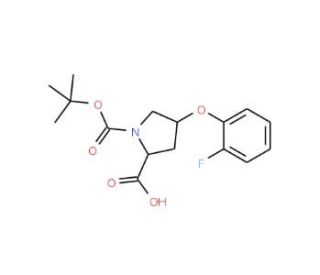 (2S,4S)-1-(tert-Butoxycarbonyl)-4-(2-fluoro-phenoxy)-2-pyrrolidinecarboxylic acid - chemical structure image