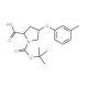 (2S,4S)-1-(tert-Butoxycarbonyl)-4-(3-methyl-phenoxy)-2-pyrrolidinecarboxylic acid - chemical structure image