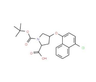 (2S,4S)-1-(tert-Butoxycarbonyl)-4-[(4-chloro-1-naphthyl)oxy]-2-pyrrolidinecarboxylic acid - chemical structure image
