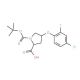 (2S,4S)-1-(tert-Butoxycarbonyl)-4-(4-chloro-2-fluorophenoxy)-2-pyrrolidinecarboxylic acid - chemical structure image