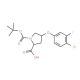 (2S,4S)-1-(tert-Butoxycarbonyl)-4-(4-chloro-3-fluorophenoxy)-2-pyrrolidinecarboxylic acid - chemical structure image