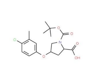 (2S,4S)-1-(tert-Butoxycarbonyl)-4-(4-chloro-3-methylphenoxy)-2-pyrrolidinecarboxylic acid - chemical structure image
