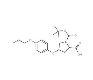 (2S,4S)-1-(tert-Butoxycarbonyl)-4-(4-propoxy-phenoxy)-2-pyrrolidinecarboxylic acid - chemical structure image