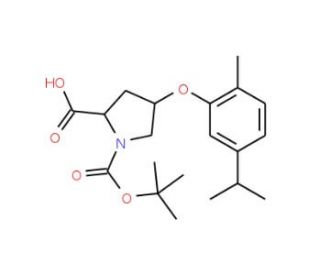(2S,4S)-1-(tert-Butoxycarbonyl)-4-(5-isopropyl-2-methylphenoxy)-2-pyrrolidinecarboxylic acid - chemical structure image