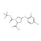 (2S,4S)-4-(4-Bromo-2-chlorophenoxy)-1-(tert-butoxycarbonyl)-2-pyrrolidinecarboxylic acid - chemical structure image