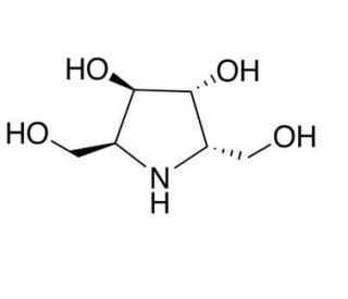 (2S,5S)-Bishydroxymethyl-(3R,4R)-bishydroxypyrrolidine (CAS 105015-44-9) - chemical structure image