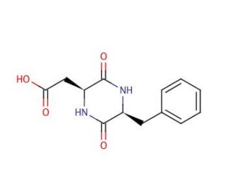 (2S-cis)-(&minus;)-5-Benzyl-3,6-dioxo-2-piperazineacetic acid (CAS 5262-10-2) - chemical structure image