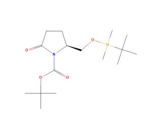 (2S)-N-(tert-Butyloxycarbonyl)-O-(tert-butyl)dimethylsilyl-pyroglutaminol (CAS 81658-26-6) - chemical structure image