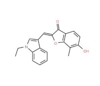 (2Z)-2-[(1-ethyl-1H-indol-3-yl)methylene]-6-hydroxy-7-methyl-1-benzofuran-3(2H)-one - chemical structure image