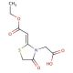 [(2Z)-2-(2-ethoxy-2-oxoethylidene)-4-oxo-1,3-thiazolidin-3-yl]acetic acid - chemical structure image