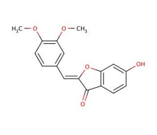 (2Z)-2-(3,4-dimethoxybenzylidene)-6-hydroxy-1-benzofuran-3(2H)-one - chemical structure image