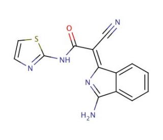 (2Z)-2-(3-amino-1H-isoindol-1-ylidene)-2-cyano-N-1,3-thiazol-2-ylacetamide - chemical structure image