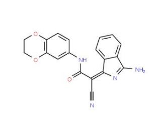 (2Z)-2-(3-amino-1H-isoindol-1-ylidene)-2-cyano-N-2,3-dihydro-1,4-benzodioxin-6-ylacetamide - chemical structure image