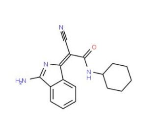(2Z)-2-(3-amino-1H-isoindol-1-ylidene)-2-cyano-N-cyclohexylacetamide - chemical structure image