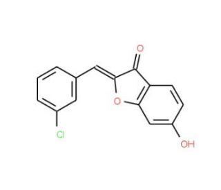 (2Z)-2-(3-chlorobenzylidene)-6-hydroxy-1-benzofuran-3(2H)-one - chemical structure image