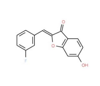 (2Z)-2-(3-fluorobenzylidene)-6-hydroxy-1-benzofuran-3(2H)-one - chemical structure image