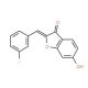 (2Z)-2-(3-fluorobenzylidene)-6-hydroxy-1-benzofuran-3(2H)-one - chemical structure image