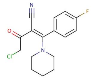 (2Z)-2-(chloroacetyl)-3-(4-fluorophenyl)-3-piperidin-1-ylacrylonitrile - chemical structure image