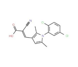 (2Z)-2-cyano-3-[1-(2,5-dichlorophenyl)-2,5-dimethyl-1H-pyrrol-3-yl]acrylic acid - chemical structure image