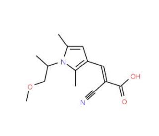 (2Z)-2-cyano-3-[1-(2-methoxy-1-methylethyl)-2,5-dimethyl-1H-pyrrol-3-yl]acrylic acid - chemical structure image