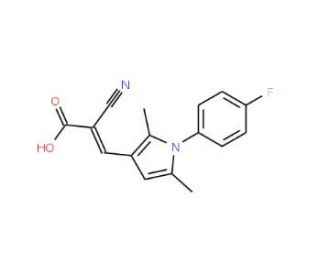 (2Z)-2-cyano-3-[1-(4-fluorophenyl)-2,5-dimethyl-1H-pyrrol-3-yl]acrylic acid - chemical structure image