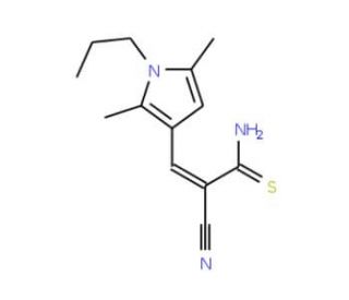 (2Z)-2-cyano-3-(2,5-dimethyl-1-propyl-1H-pyrrol-3-yl)prop-2-enethioamide - chemical structure image