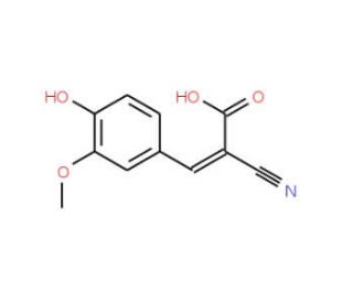(2Z)-2-cyano-3-(4-hydroxy-3-methoxyphenyl)prop-2-enoic acid - chemical structure image