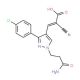 (2Z)-3-[1-(3-amino-3-oxopropyl)-3-(4-chlorophenyl)-1H-pyrazol-4-yl]-2-cyanoacrylic acid - chemical structure image