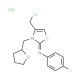 (2Z)-4-(chloromethyl)-N-(4-fluorophenyl)-3-(oxolan-2-ylmethyl)-2,3-dihydro-1,3-thiazol-2-imine hydrochloride - chemical struc