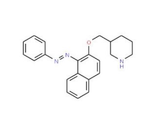 3-[({1-[(E)-2-Phenyldiazenyl]-2-naphthyl}oxy)-methyl]piperidine - chemical structure image