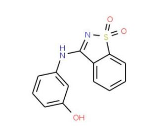 3-[(1,1-dioxido-1,2-benzisothiazol-3-yl)amino]phenol - chemical structure image